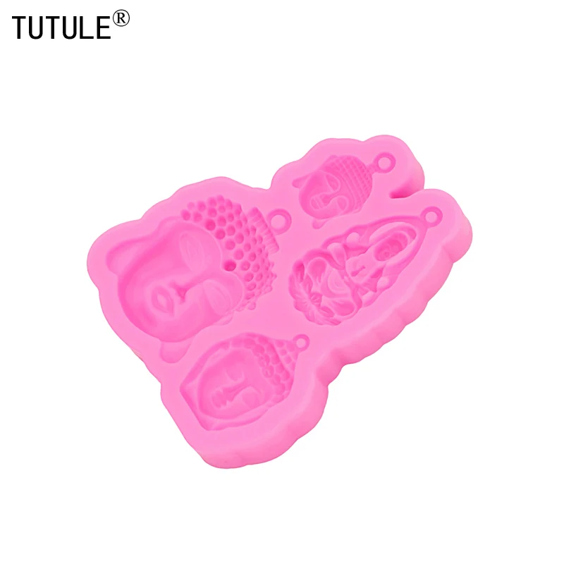 Buddha accessories Keychain earrings Silicone Molds DIY epoxy Flexible Polymer Clay Molds Buddha Statue Chocolate Silicone Mold