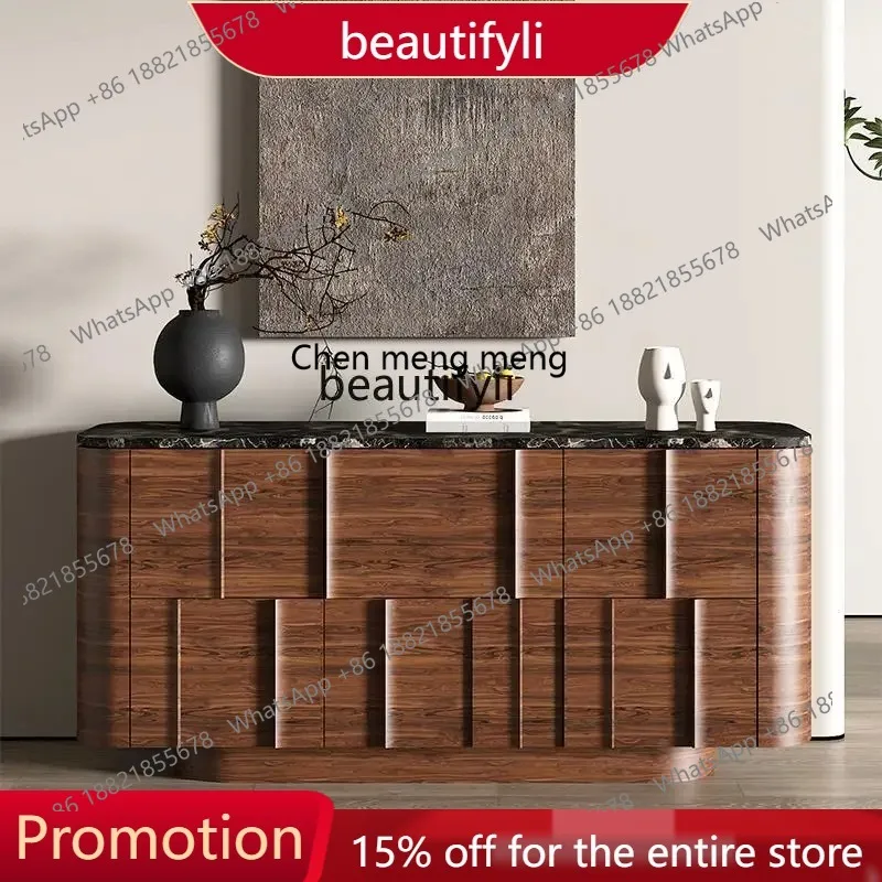 

X New Retro solid wood dining side cabinet, small apartment tea cabinet, bedroom home decoration six buckets, entrance cabinet