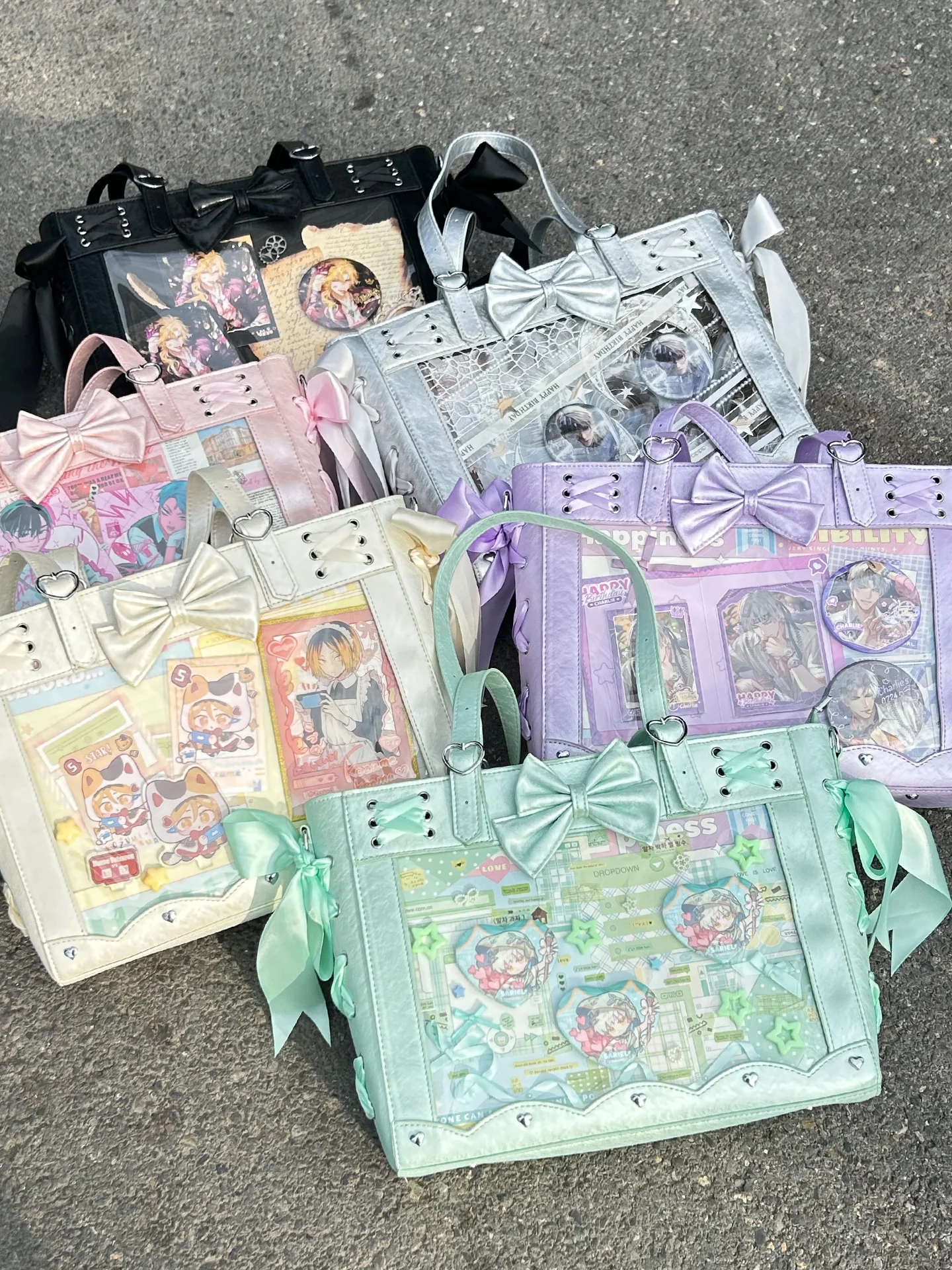 Y2K ثقافة فرعية اليابانية الأصلية لوليتا حقيبة كتف مفردة الشرير القوطية نمط فتاة ساخنة يوميا سعة كبيرة حقيبة الألم للنساء