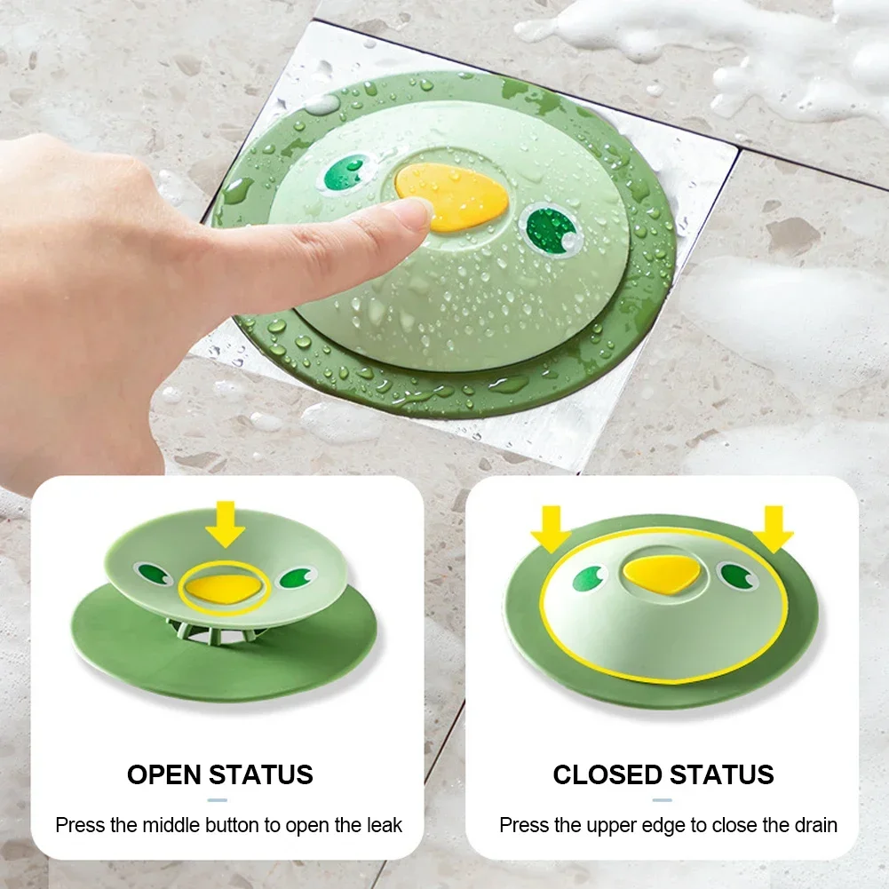 Kitchen Anti-odor Floor Drain Press Filter Bathroom Toilet Anti-clogging Silicone Flying Saucer Bouncing Floor Drain Cover