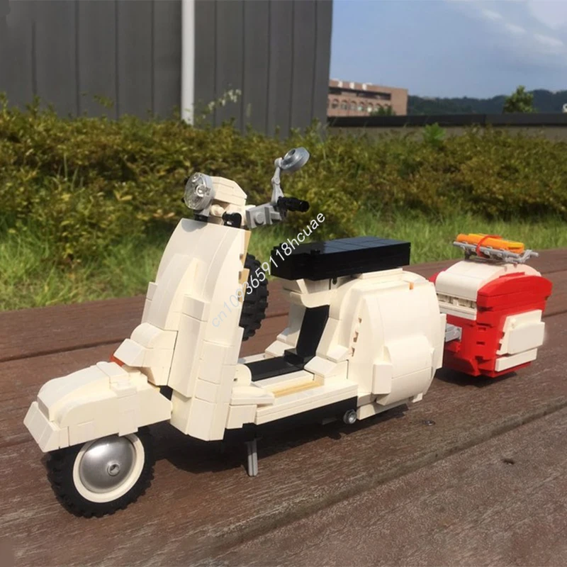 614 個 MOC ベスパ 50s クラシックスクーター nan モデルビルディングブロックアーキテクチャアイデア組み立てる子供のおもちゃ誕生日クリスマスギフト
