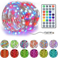 20M Smart RGB Christmas Tree Fairy Light Garland Copper Wire LED String Light With Remote for Christmas Wedding Party Holiday