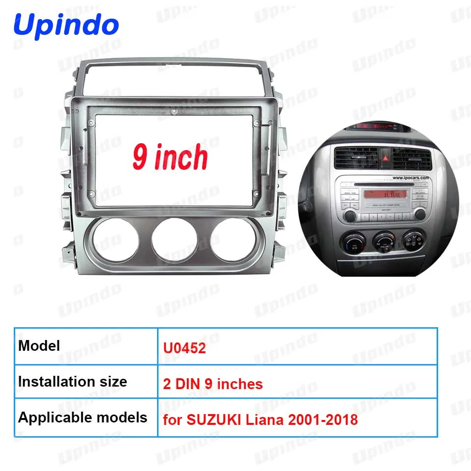 

9-дюймовая автомобильная стереорамка Android для Suzuki Liana 2001-2018, 2 Din-радио, лицевая панель, GPS DVD, комплект крепления на приборной панели