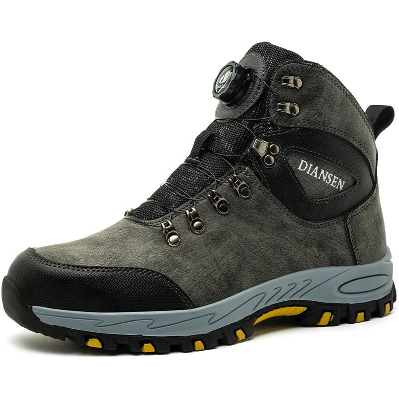 New Rotating Button 2024 Waterproof Security Work Safety Boots Protective Leather Boots Anti-smash Anti-puncture Industrial Shoe