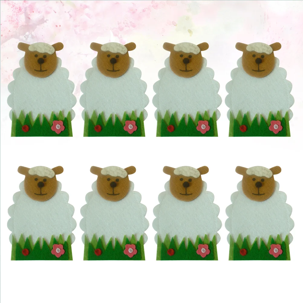 

8pcs Easter Tableware Covers Adorable Cloth Party Decor Sheep Tableware Cover party tableware cover cloth tableware cover