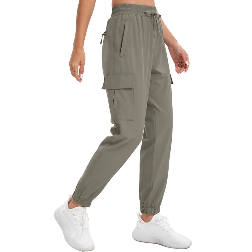 Pantalon d'été à séchage rapide pour femmes, survêtement de course, de survêtement, décontracté, Long conique, pantalon de survêtement léger, vêtements de sport
