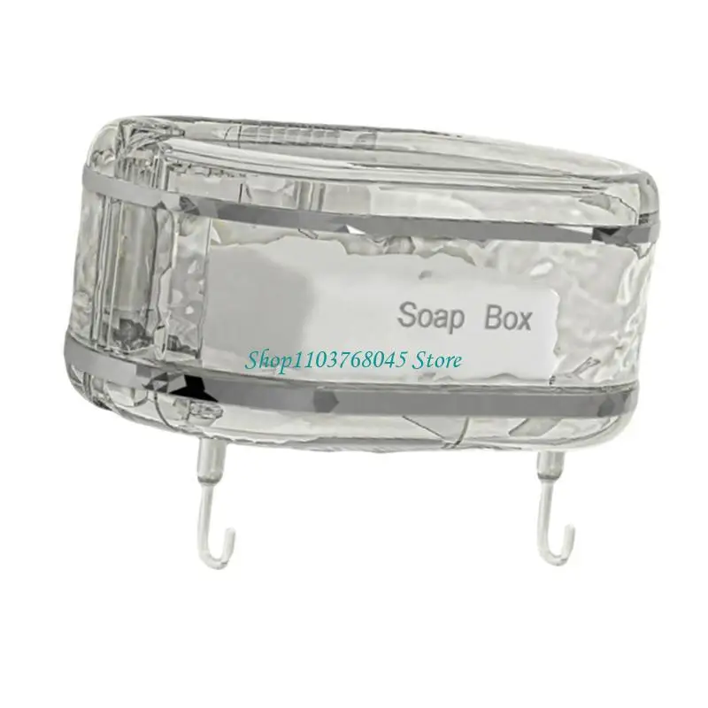 R53F Suction Cup Soap Holder Box Strong Adhesive Soap Dish with Elegant Color Pattern for Home Organization Solution Elegant