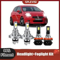 Car LED H4 Headlight Headlmap Hi Low Beam H11 Foglamp Replace For Fiat Punto Evo 2008-2012 Sedici 2006-2014