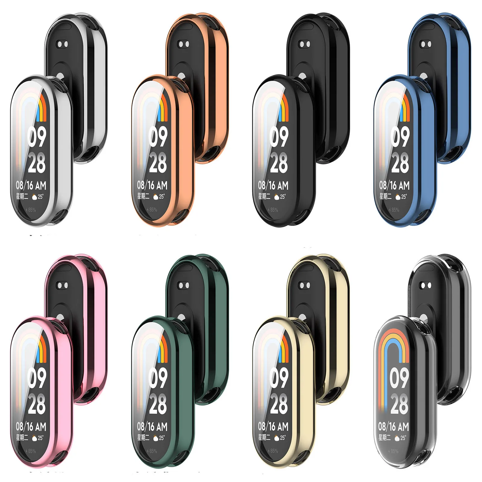 Full Screen Protector For Xiaomi Mi Band 9/8 NFC TPU Protective Case Shell Bumper Cover