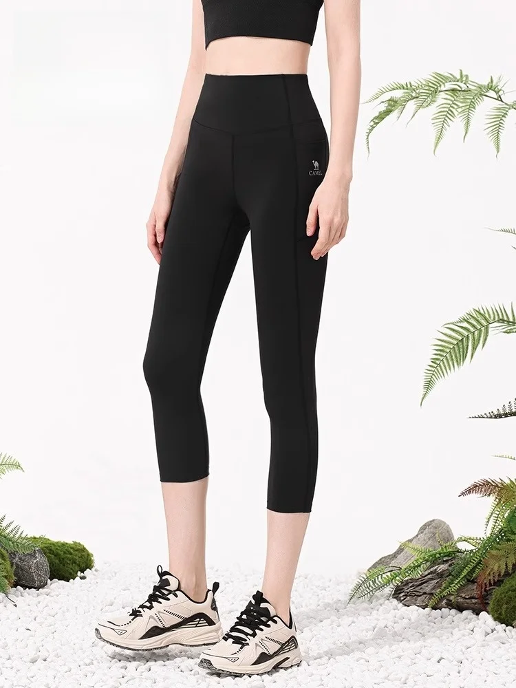 キャメル レディース ヨガパンツ 2025 新作 夏 日焼け防止 スリムフィット ニットフィット セブンフィートパンツ ファッショナブル ベースレイヤー トラウザーズ...