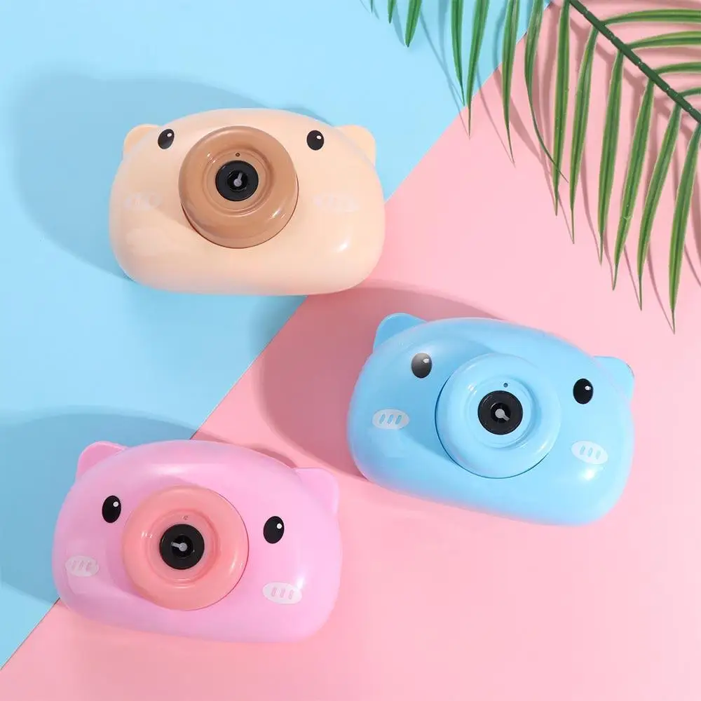 Creative Durable Chilren Bubble Machine Cartoon Camera Shape Soap Bubble Maker Pig Automatic Cartoon Bubble Blower Summer