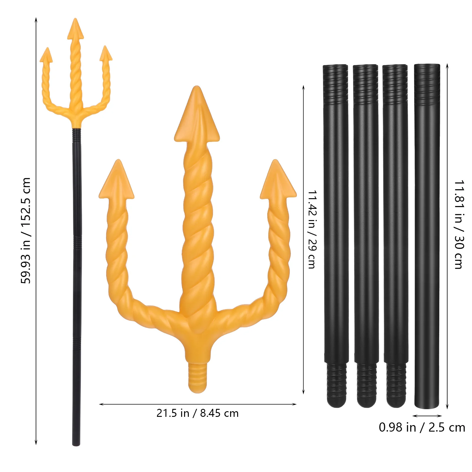 Trident d'imitation en plastique pour Halloween, accessoire décoratif léger pour fête Cosplay, carnaval, accessoire de photographie