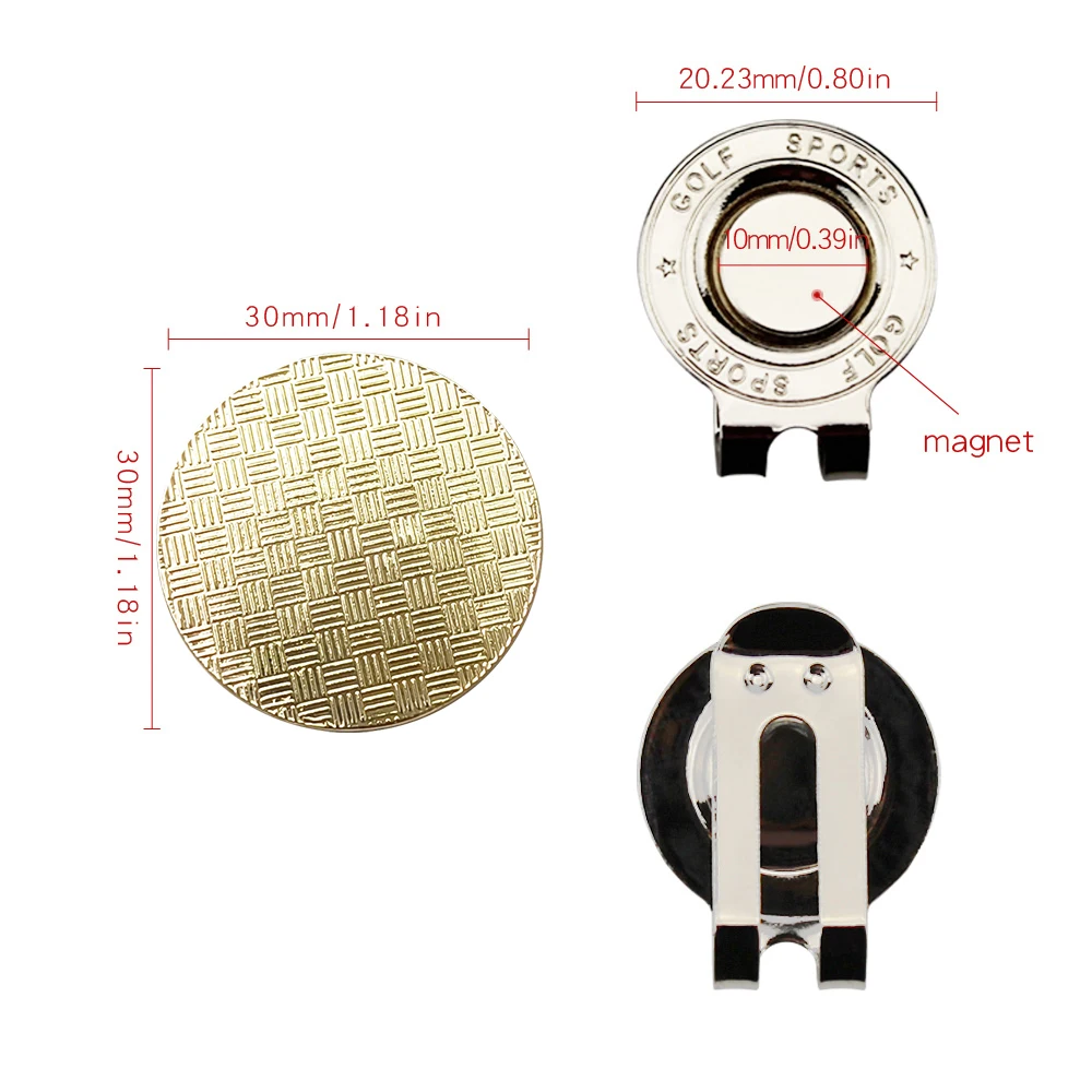 Golf Ball Marker Golf Hat Clip Magnetic Alloy Marker Golf Accessories Gift For Golfers