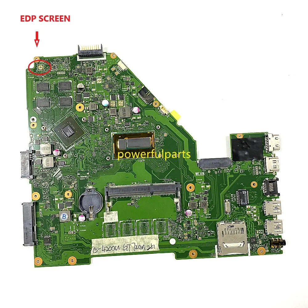 

Laptop Motherboard For Asus X550LB X550LC Mainboard Rev.2.0 i5-4200U Cpu + GT720M Graphic Support EDP Screen Tested Ok