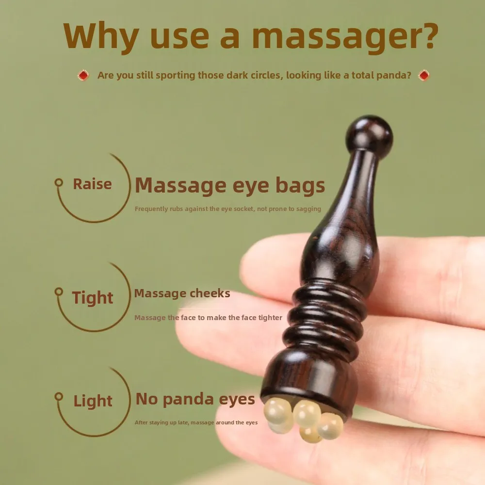 New Lotus Shape Facial Massager Natural Material Smooth Surface Face Massage Stick Portable Eye Massager Roller Facial Care