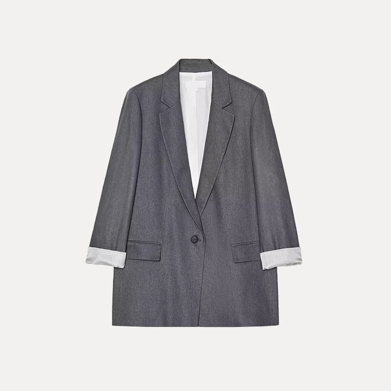 

Повседневный льняной женский костюм Jaet, весна 2022, манжеты с цветочным принтом, застежка на одной пуговице, длинная све, официальная одежда, повседневная сцена