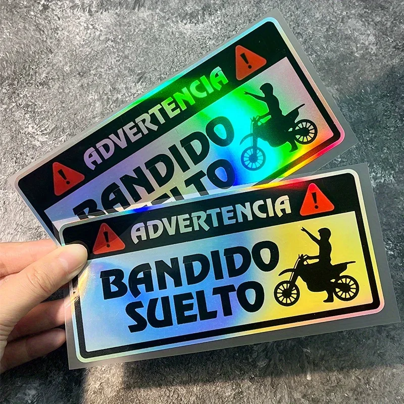 قطعة واحدة من Advertencia: ملصق حائط من الفينيل Bandido Suelto - Edgy Attitude Vibe لتخصيص الدراجة/الكمبيوتر المحمول/الهاتف/زجاجة المياه