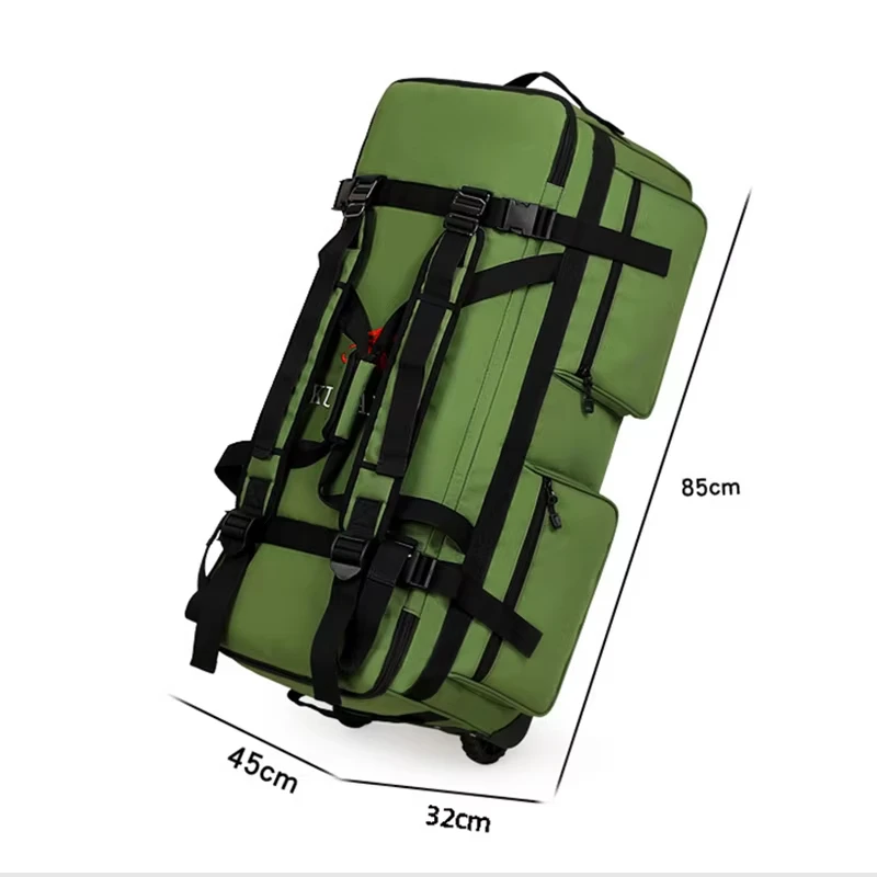 سعة كبيرة عجلات السفر عادية حقيبة عصرية 180 افتتاح الأمتعة على ظهره متعددة جيب أكياس تخزين متعددة الوظائف #5