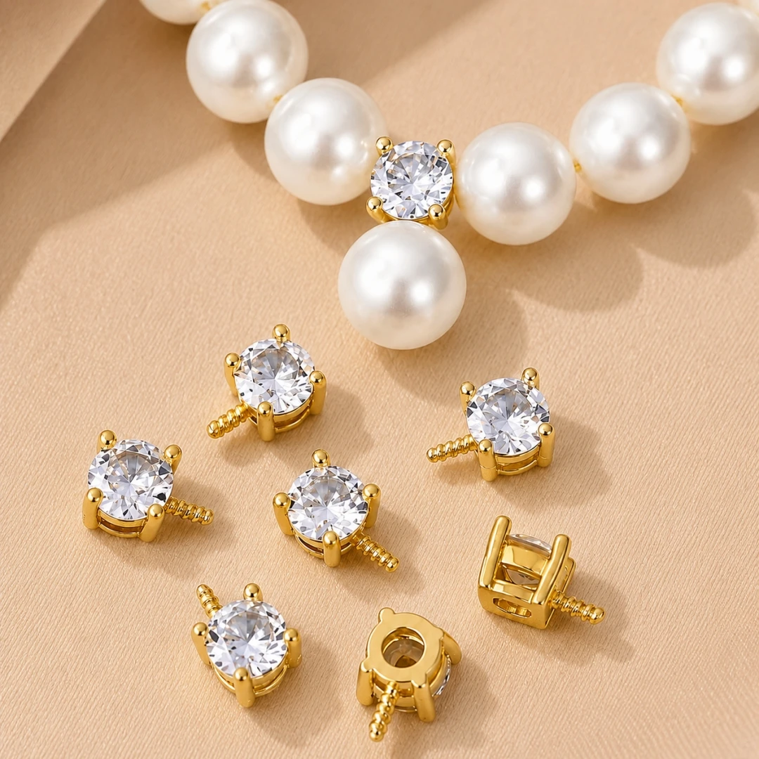 Jewelry Making Drill - 10개 18K 골드 진주컵 아이핀 (작은
