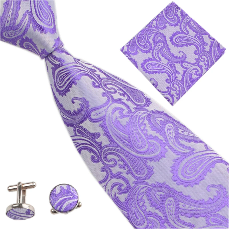 

Mens Neck Ties Set Wedding Accessories Necktie for Men 10cm/4" Flower Paisley Pocket Square Cufflinks Tie Corbatas De Flores