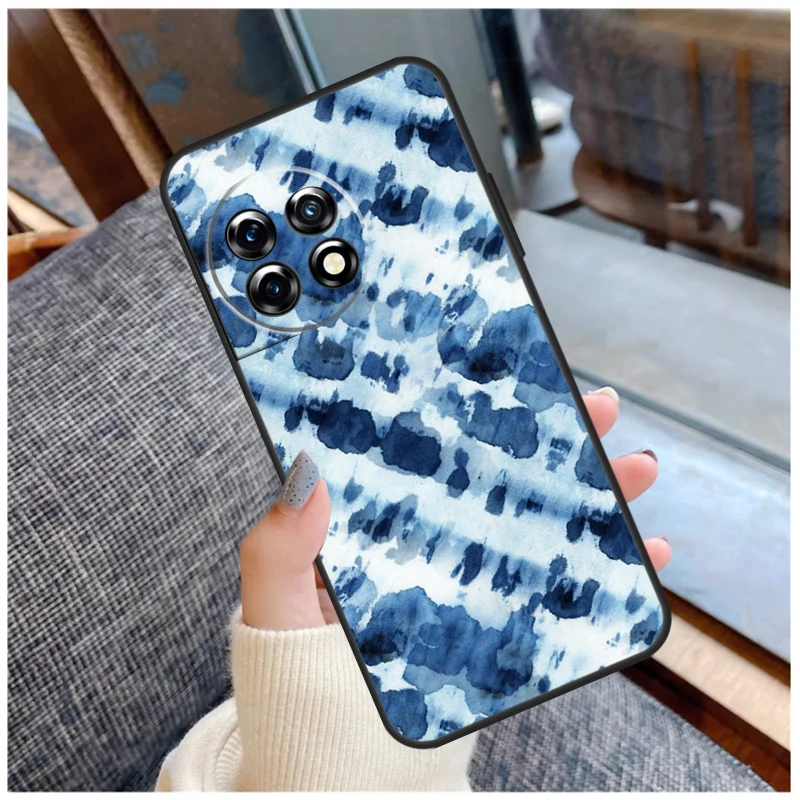 Shibori indigo Tie Dye For OnePlus Nord 2T CE 2 3 Lite N10 N20 N30 N100 N200 8T 9R 10T 10R 11 8 9 10 Pro Case