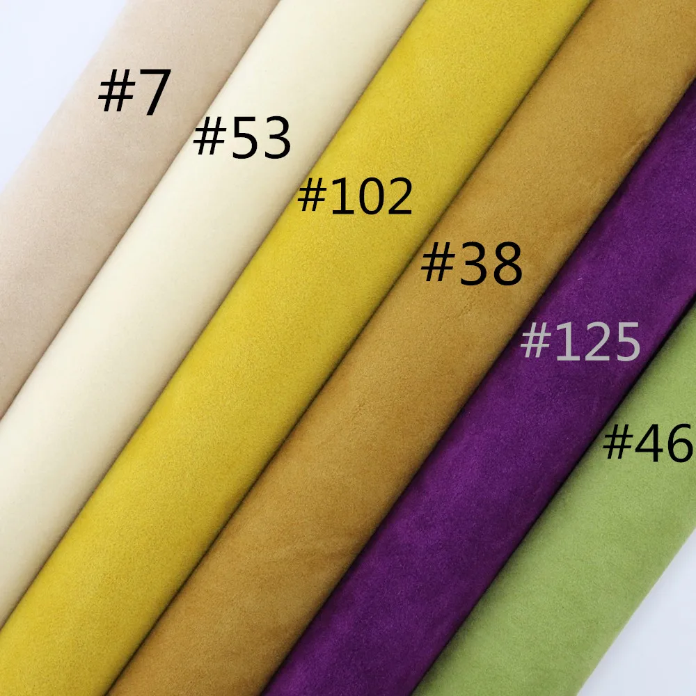 20/50x120cm Doulde-Sided Artificial Suede Velvet Faux Leather Flock Fabric Leather For Handbag Bows DIY Decoration H0608
