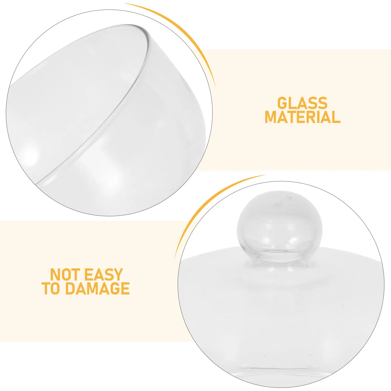 Clear Cake Dome Microwave Glass Cover Round Cupcake Stand Lid 8.5x6.3 Inch Pastry Display Cloche Food Splatter Guard