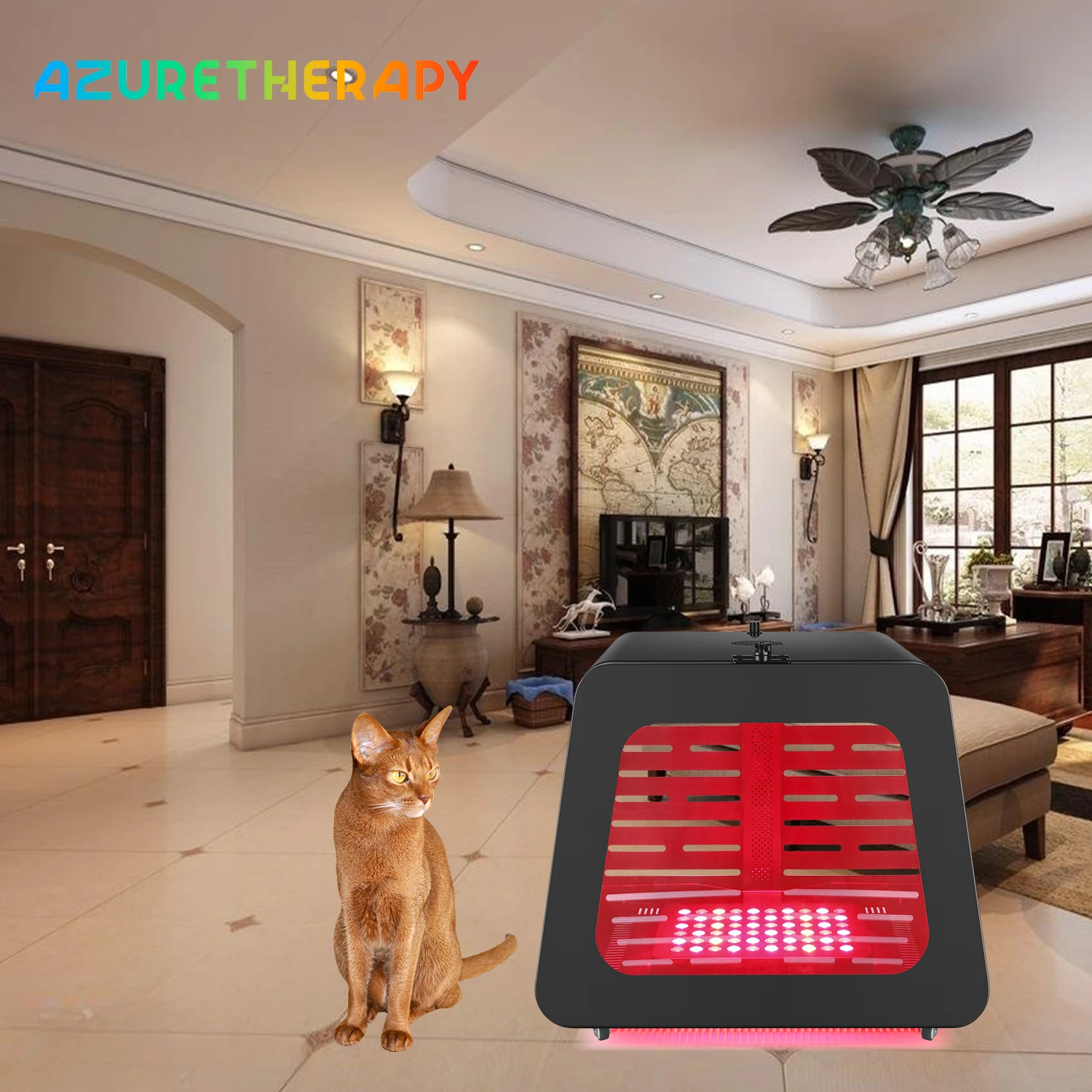 AZURE ODM/OEM Infared Dog Cat American Shorthair Pet Crate Red Light Therapy Carrier Kennel Metal Health Device Bed House