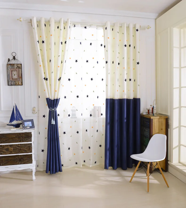 Finished Curtain Boys and Girls Custom Curtains for Living Dining Room Bedroom Balcony Window Curtain Mediterranean Style