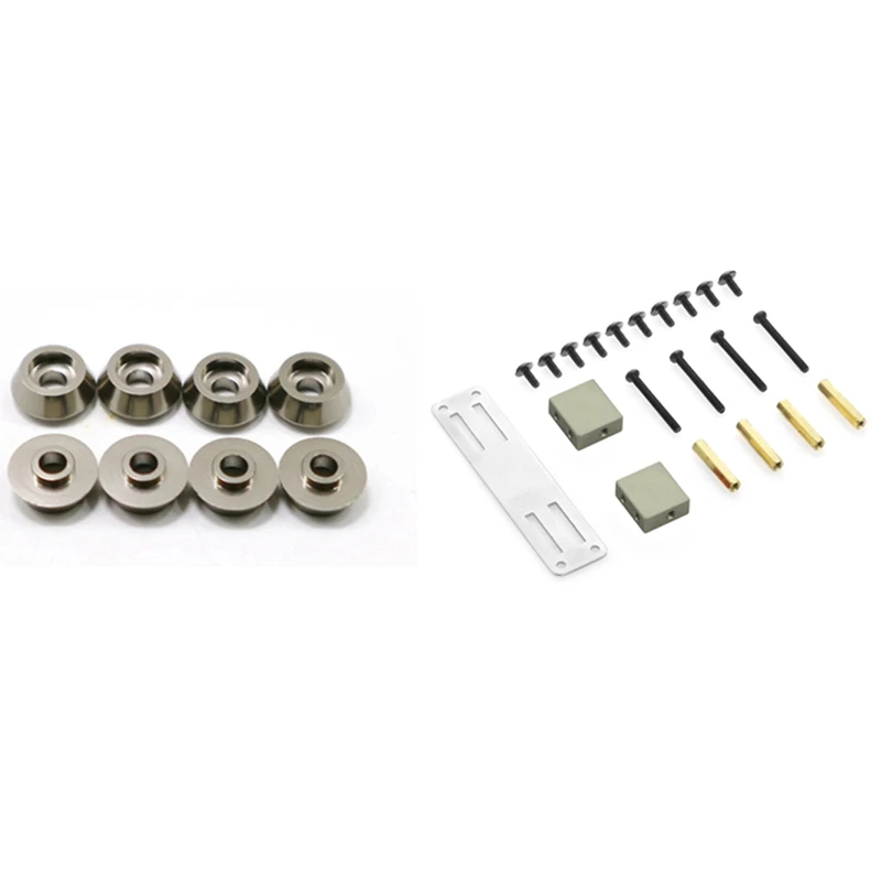 

L81A 2025-8Pcs Metal Connecting Rod Screw Gasket Shim Washer Rest For WPL C14 C24 C34 C44 & 1Set Servo Fixed Mount Bracket Kit