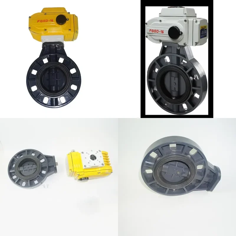 DC 24V DC Wafer Type PVC Plastic Motorized DN80 3 Inch Electric butterfly Valve