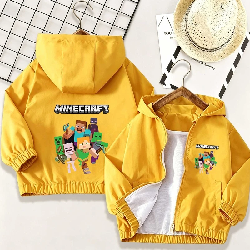 

Minecrafted Children Jacket 26Letters Boy Girl Cartoon Anime Figure Windbreaker Top Trendy Clothing Coat Kid Clothes Gift NEW