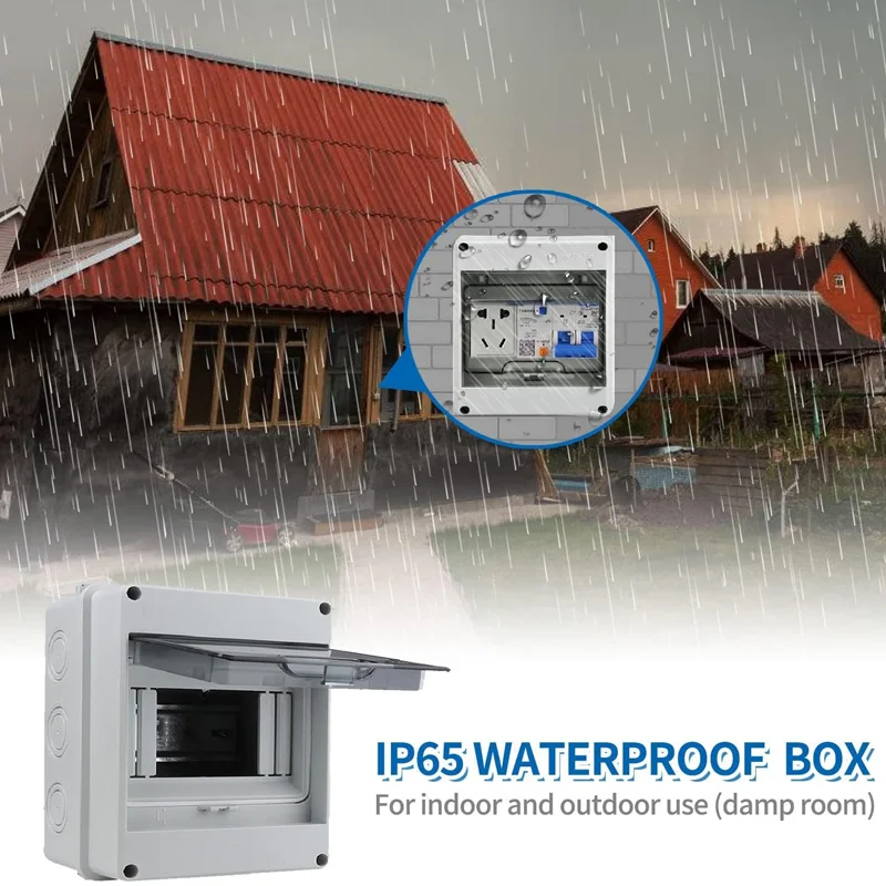 IP65 Mcb Breaker Box Distribution Protection Box ABS Power Supply Electronic Din Rail Enclosure for Circuit Breaker on The Wall