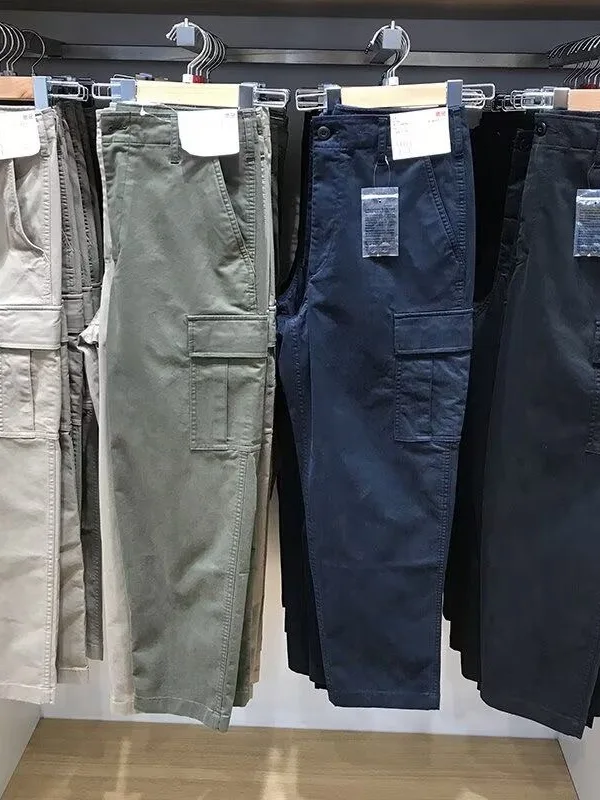 

Американские рабочие брюки в стиле ретро, мужские свободные прямые повседневные брюки с несколькими карманами, универсальные весенне-осенние брендовые длинные брюки Faion