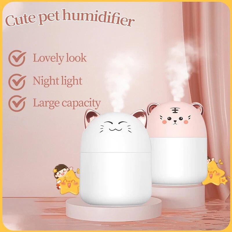  Cute Pet Humidifier Mini Office Desktop Air Conditioning Room Air Humidification Usb Small Household Heavy Fog Spray 
