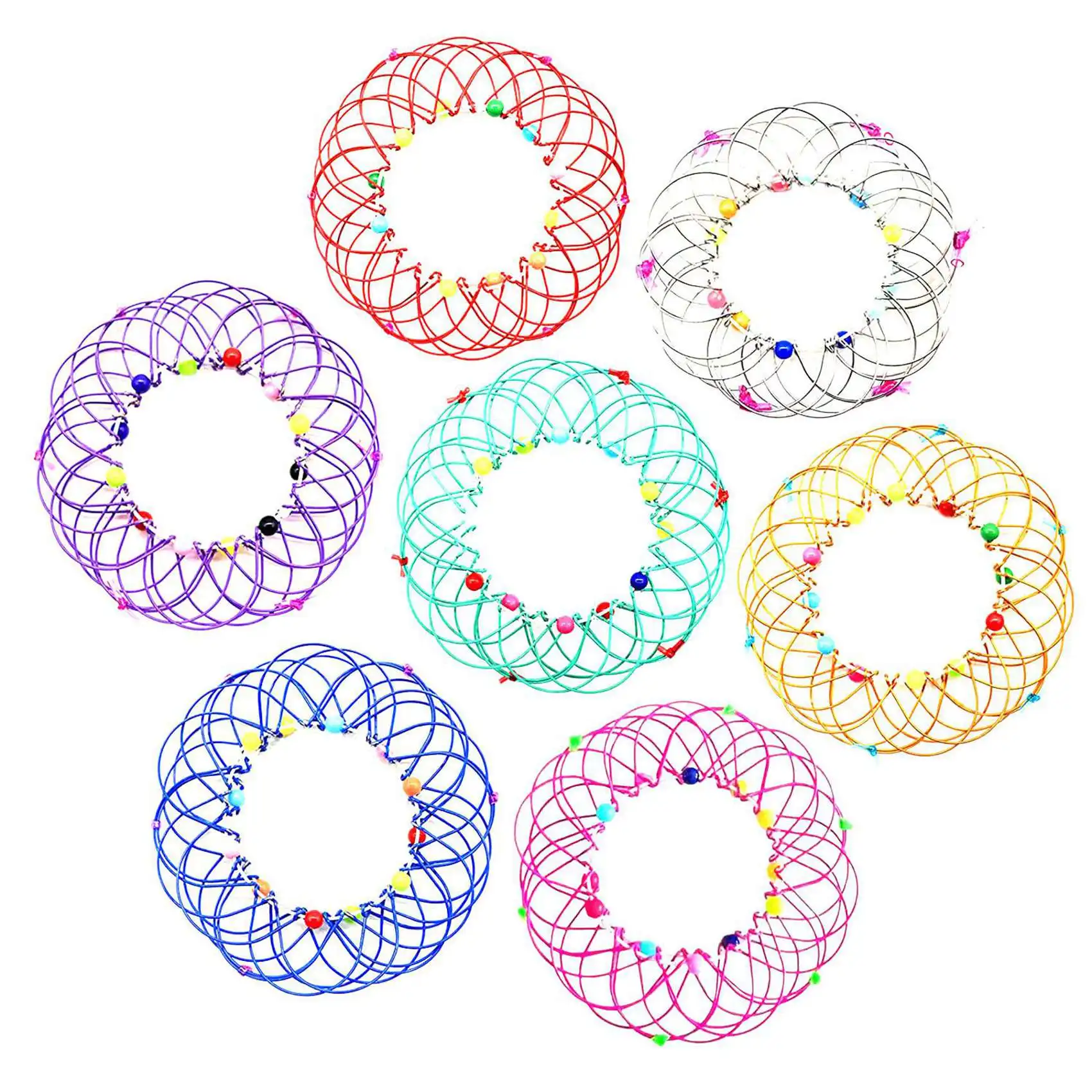 【Consumer-Favorite!】14PCS Magic Mandala Flower Basket  Magic Loops Wire Fidget  Flexible Basket Soft Magical  For Adul