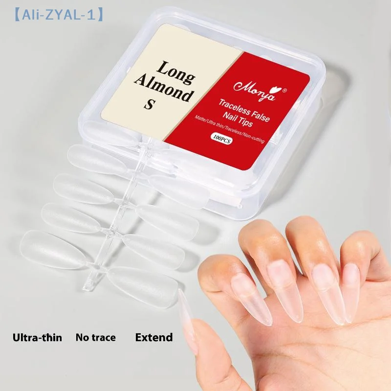 【ZYAL-1】100Pcs/box Fake Nails NO Polishing No Trace Demal Press On False Thin Nail Tips For Extension Home DIY