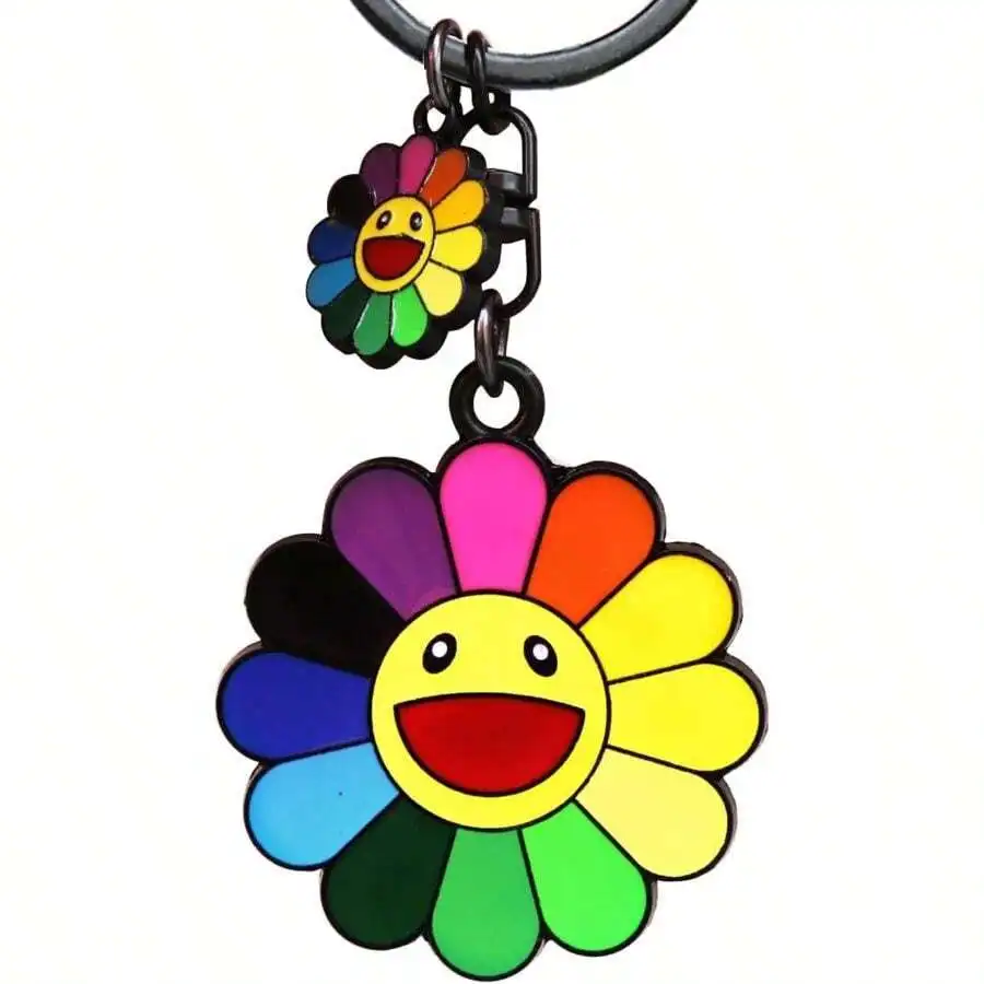 

Cute smile flower keychain charm for car keys or bag accessories ideal for women and girls