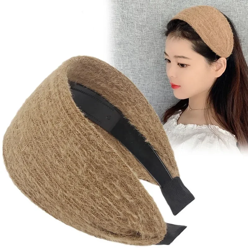 Autumn and Winter Wide-Brimmed Wool Headband Female Elegant Graceful Toothed Hairpin Warm  Accessories Hair Bands for Women