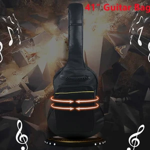 Wasserdichte Oxford Nylon-Akustik-Gitarrenbeutel, gepolsterte Hülle von Gitarre, Gig-Rucksack, Musikinstrument, Regenstopp, Doppelgurte, Schwarz, 41 9 Hauptverkaufs -Rucksack Rip Stop - №1