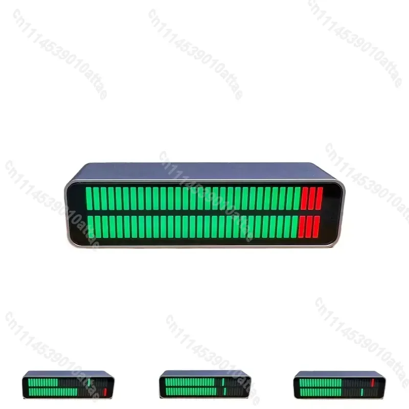 Dual 32-bit Stereo Audio Level Indicator with Voice Control and 3.5mm Line Input Type-C 5V Power Supply LED VU Meter