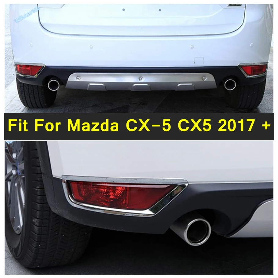 

Car Styling Rear Fog Lights Lamp Eyelid Eyebrow Cover Trim 2PCS Fit For Mazda CX-5 CX5 2017 - 2020 Chrome Exterior Accessories