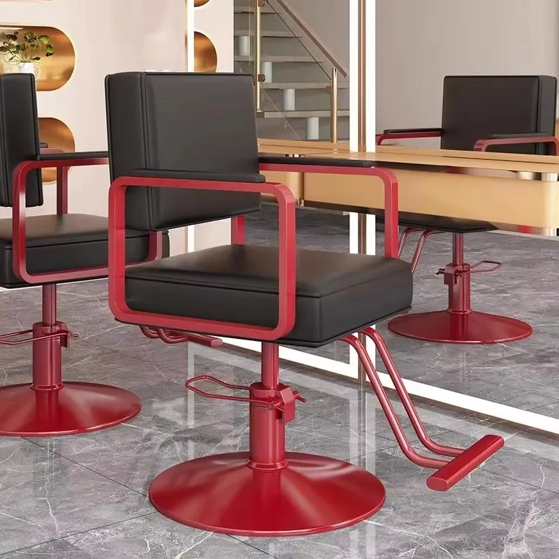 

Classic Versatile Barber Chair Brown Nordic Backrest Exquisite Barber Chair Swivel Adjustable Cadeira Beauty Salon Furniture