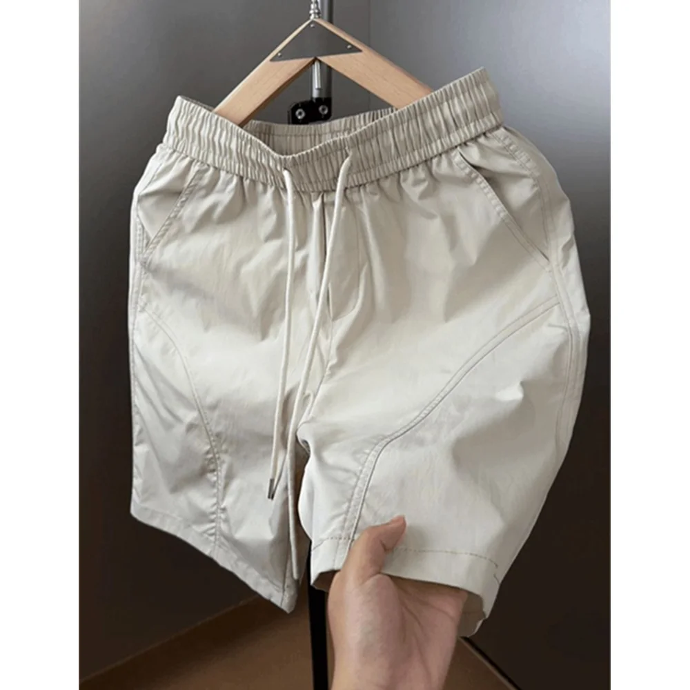 

Мужские летние шорты-карго до колен, прямые, свободные, в уличном стиле, белые, в стиле Cleanfit, мешковатые, для активного отдыха, с защитой от УФ-излучения