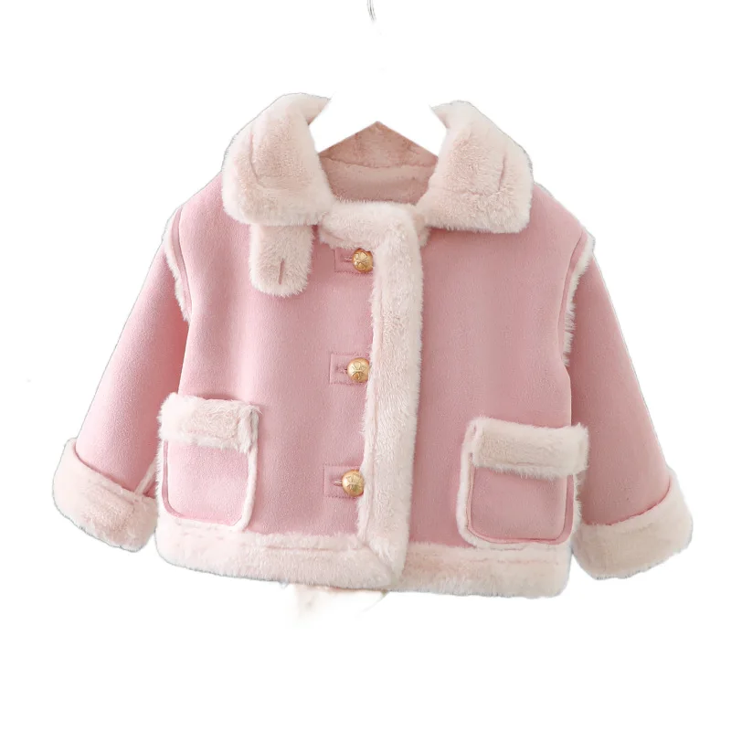 فتاة سميكة سترة الخريف الشتاء جديد المخملية معطف قصير نمط رشاقته الدفء معطف Kawaii ملابس الأطفال #6