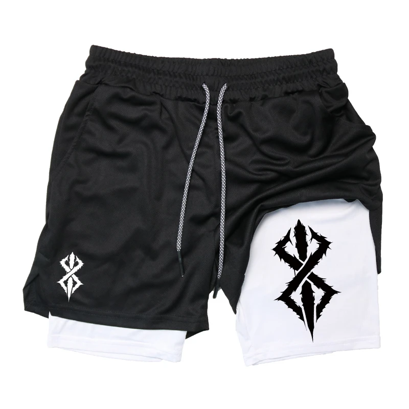 

Men's Two-in-one Sports Shorts Breathable Casual Quick-drying Double-layer Shorts Summer Running Sportswear Bottoms M-3XL