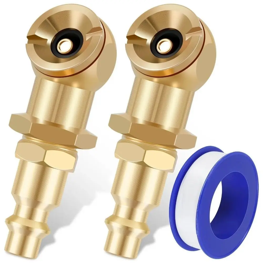 

2Pcs 1/4inch FNPT Ball Inflator Air Clamp Kits Quick Plug Closed Style Tire Inflator Gauge Nozzle Portable Brass