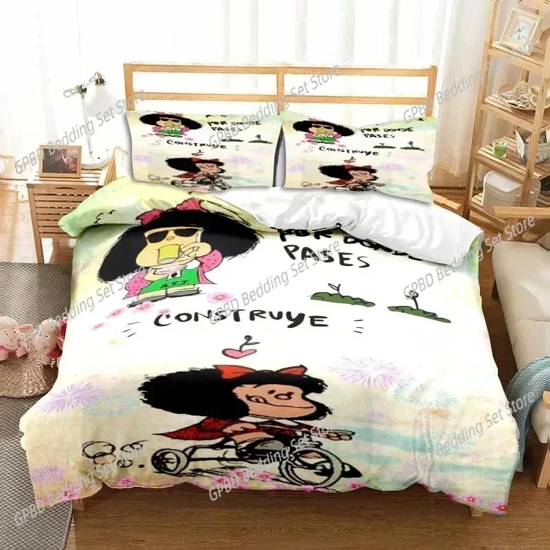 

Mafalda Cartoon 3D NEW Duvet Cover Pillowcase Bedding Set Adult Boy Girl Bedroom Decoration Children Single Double Large
