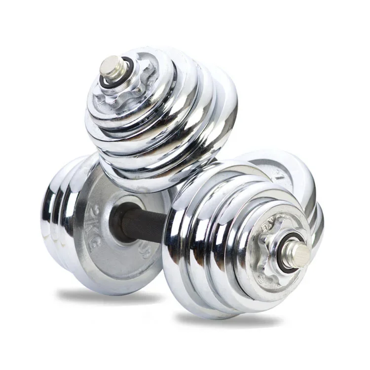 New Product Direct Supply Of 15kg 20kg 30kg 50kg Electroplated Fitness Dumbbell Set For Arm Muscle Training
