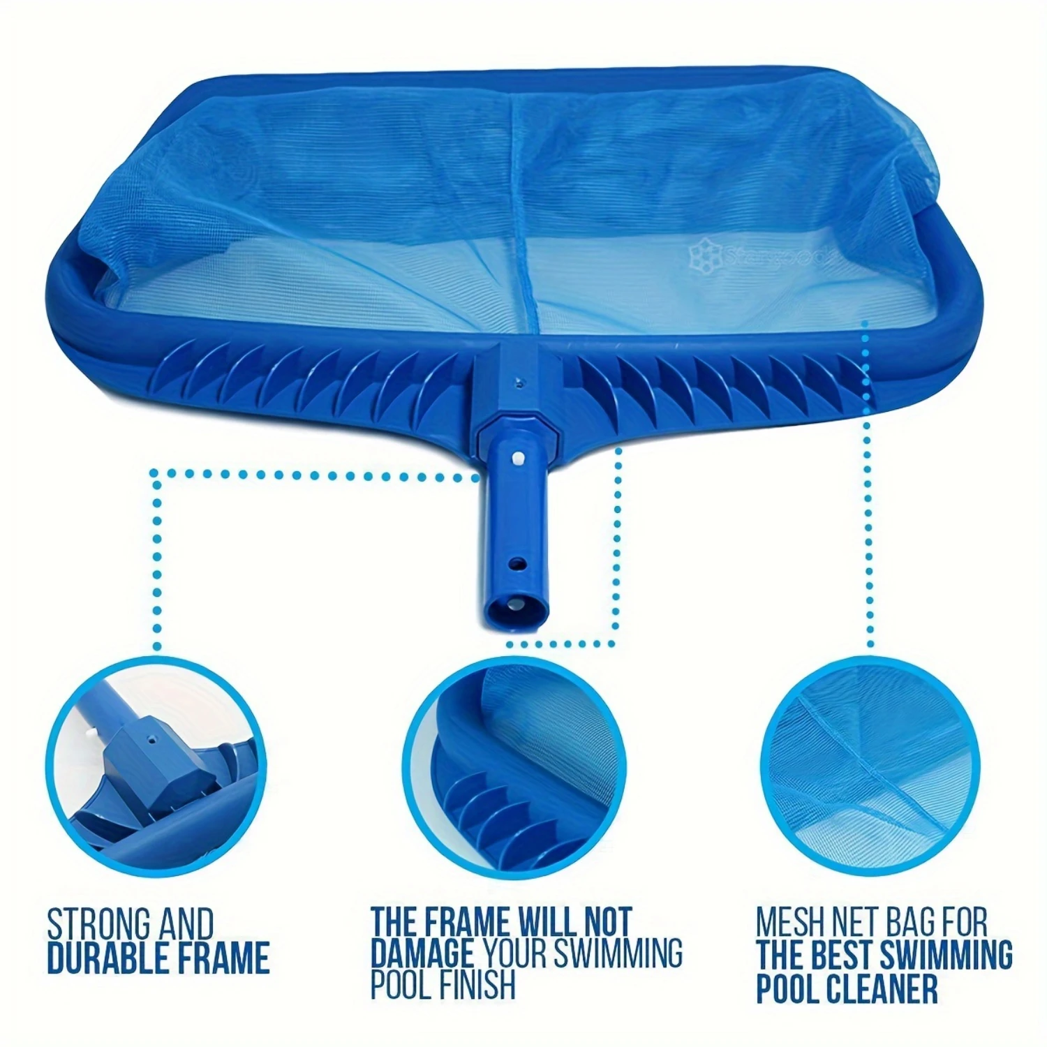 Durable Pool Skimmer Net with Reinforced Frame - Easy Scoop Edge for Debris Pickup and Removal - Larger Capacity for Efficient C